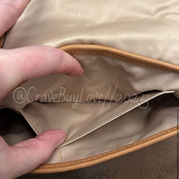 COACH BLEECKER VACHETTA FLORAL APPLIQUÉ& DENIM SIGNATURE WRISTLET LT ED EUC 2007 - Picture 12 of 17